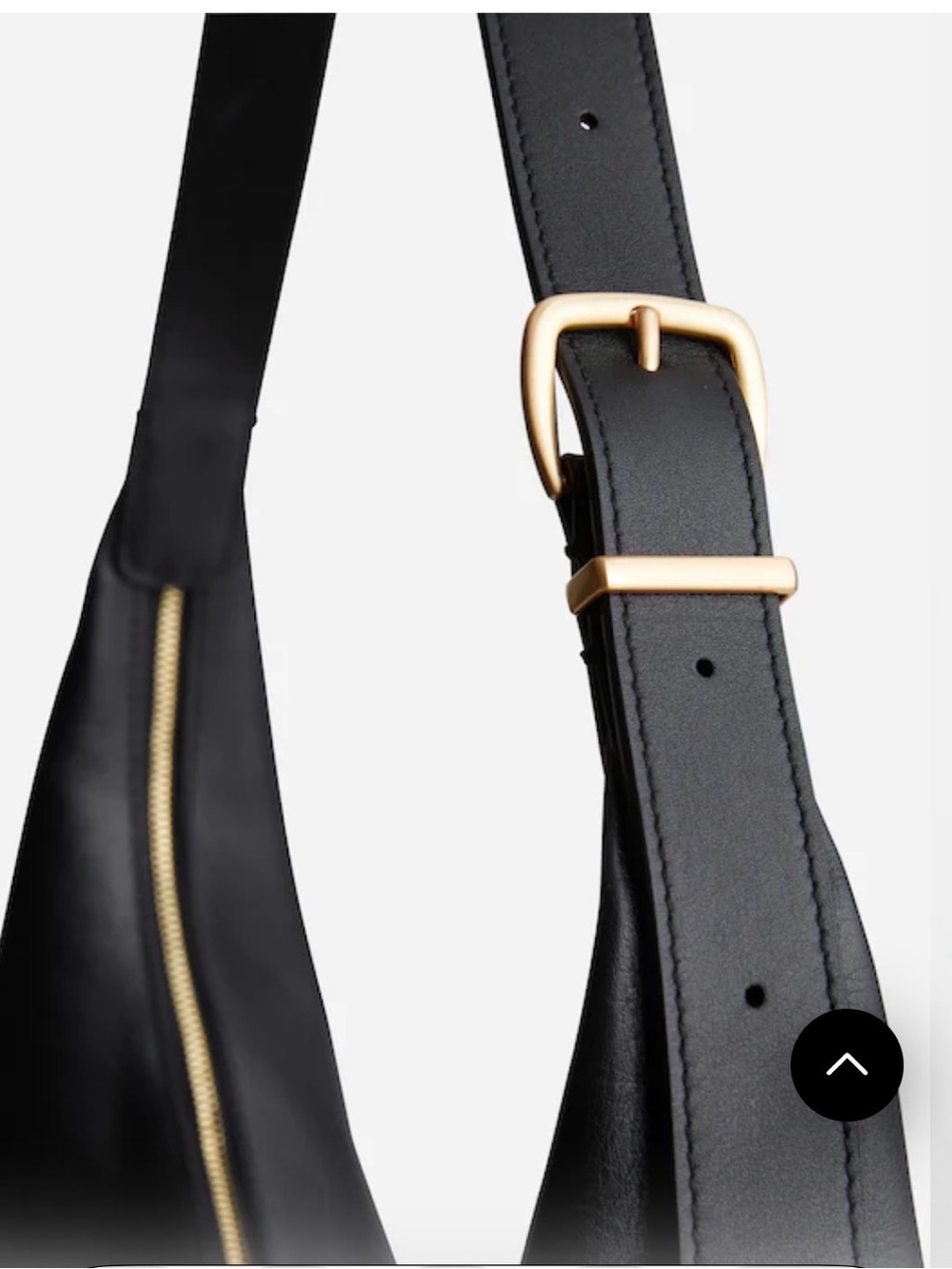 NWOT Madewell Curve Black Leather Studded Hobo Shoulder Bag with Gold Hardware - Picture 2 of 8